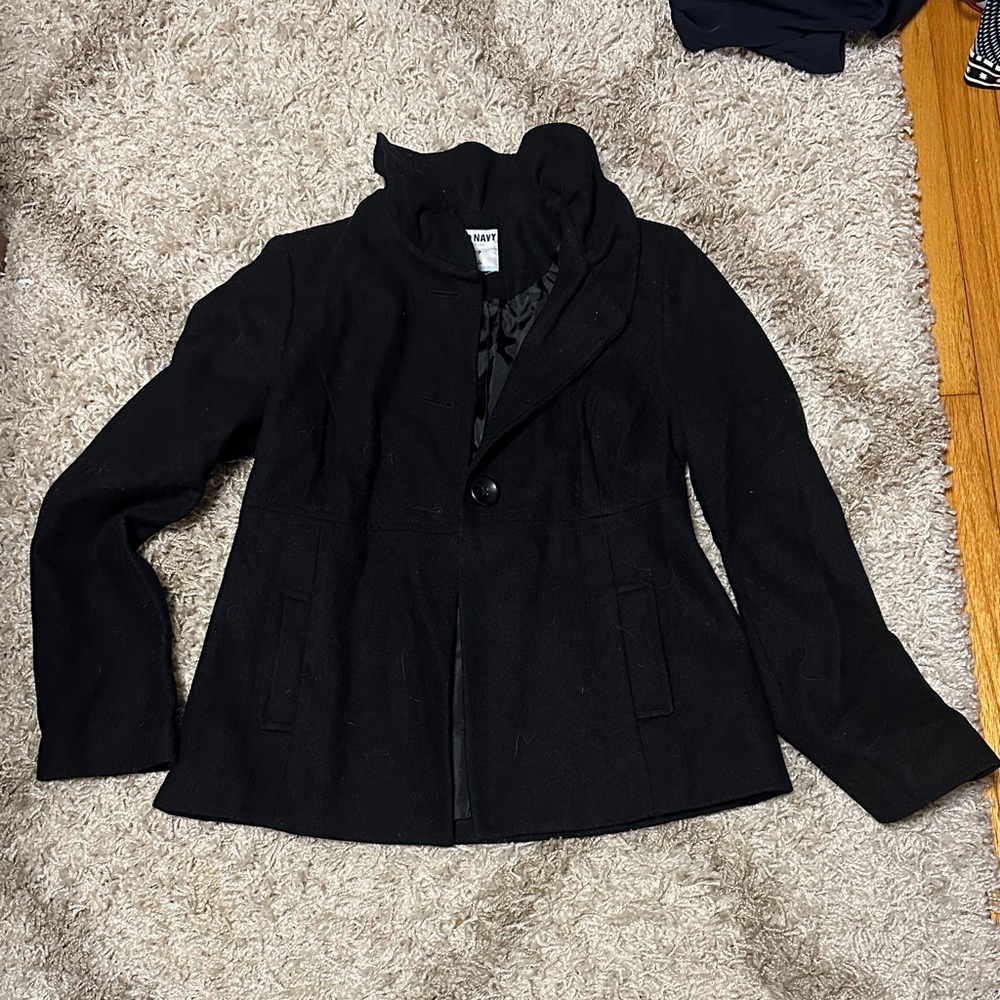 Old Navy black womens pea coat